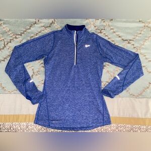Nike Dri-Fit Element Running 1/4 Zip Long Sleeve Blue Heathered Women’s XS EUC